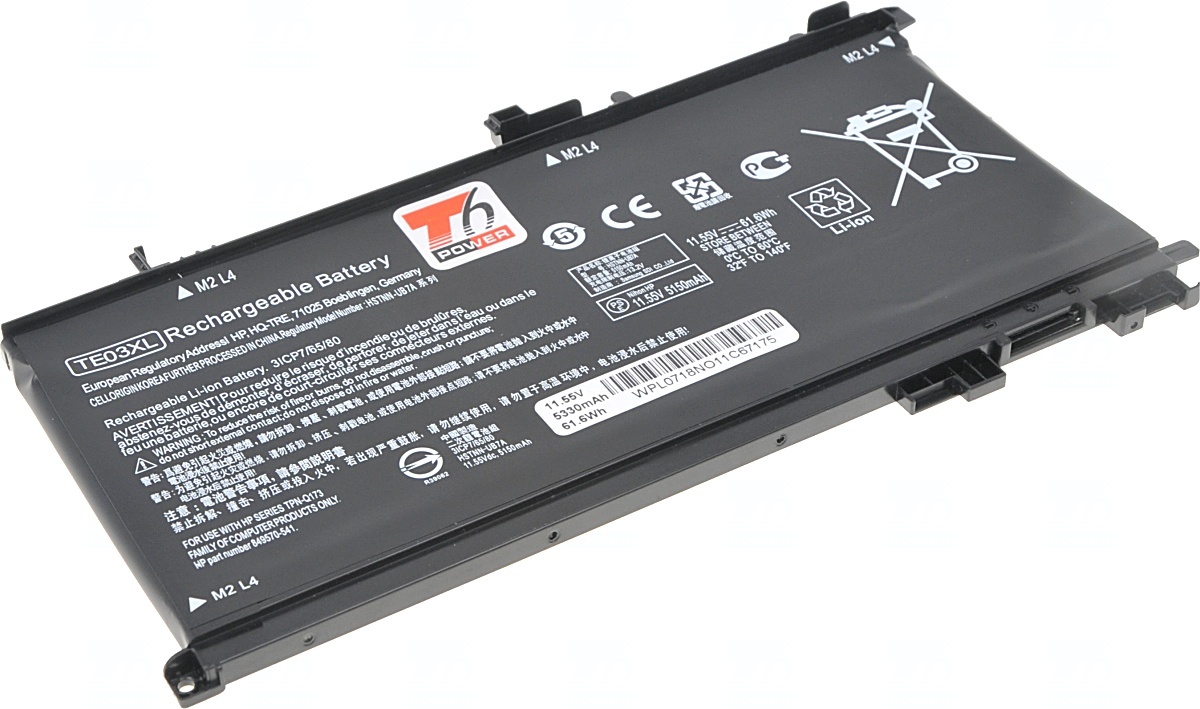 Obrázok Baterie T6 power HP Pavilion 15-bc000, 15-bc200, Omen 15-ax000, 5330mAh, 61Wh, 3cell, Li-pol NBHP0131