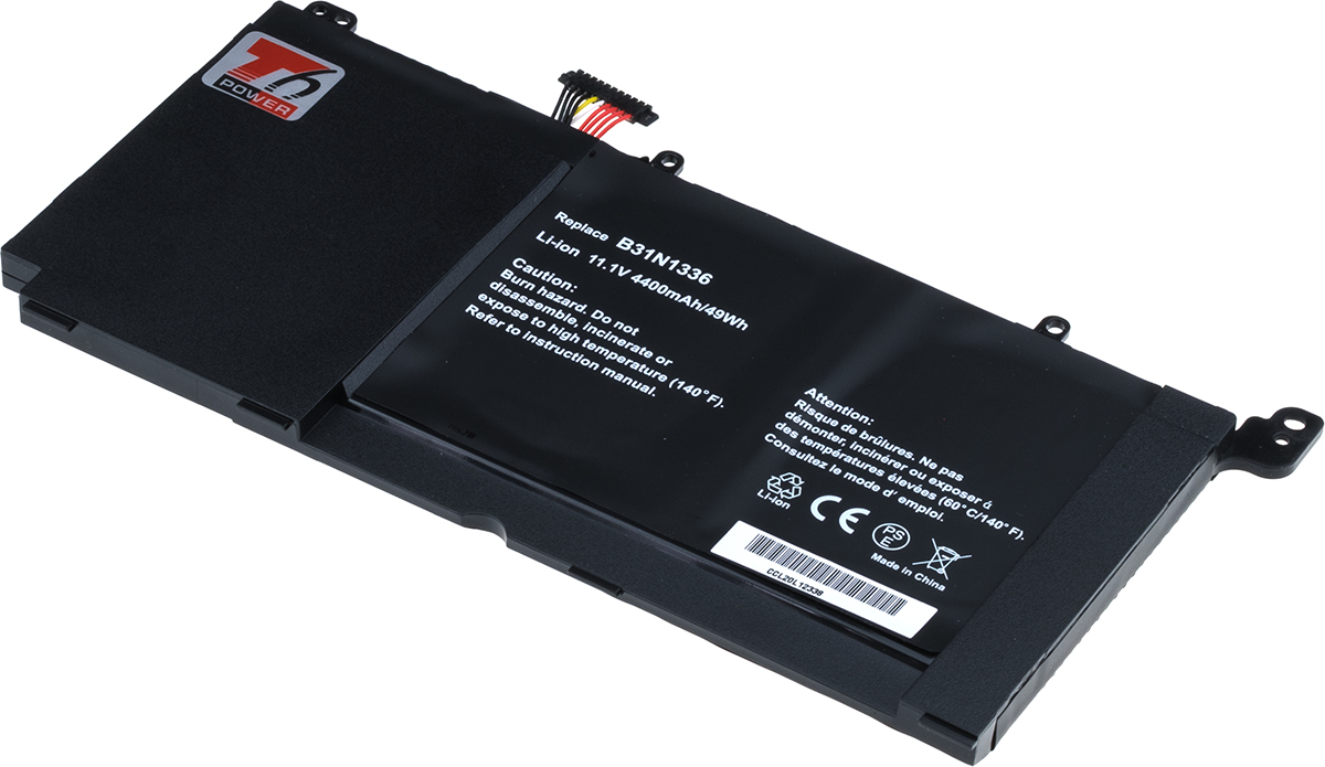 Baterie T6 Power Asus VivoBook S551L, R551L, K551L, V551L serie, 4400mAh, 49Wh, Li-pol, 3cell