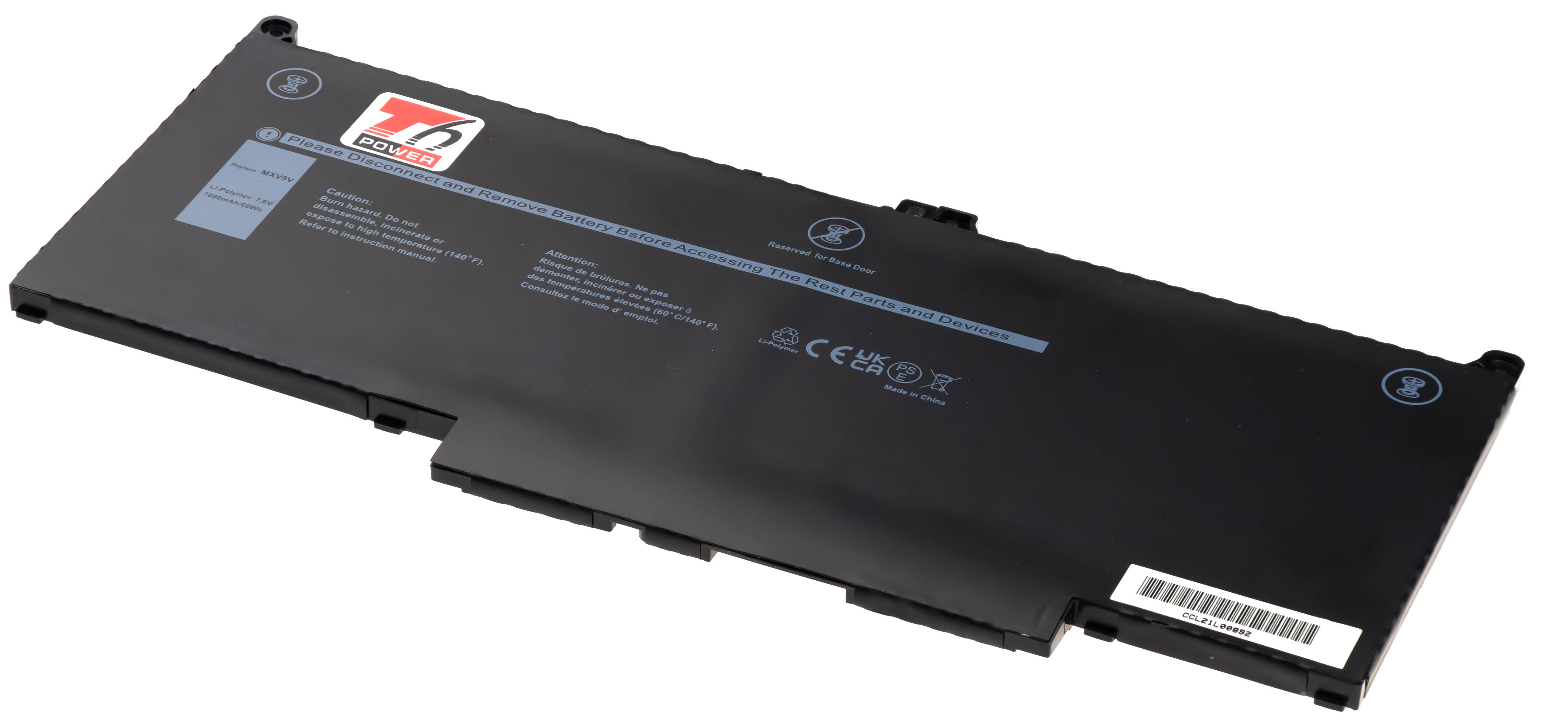 Baterie T6 Power pro Dell Latitude 5300, 7300, 7400, 7890mAh, 60Wh, 4cell, Li-pol