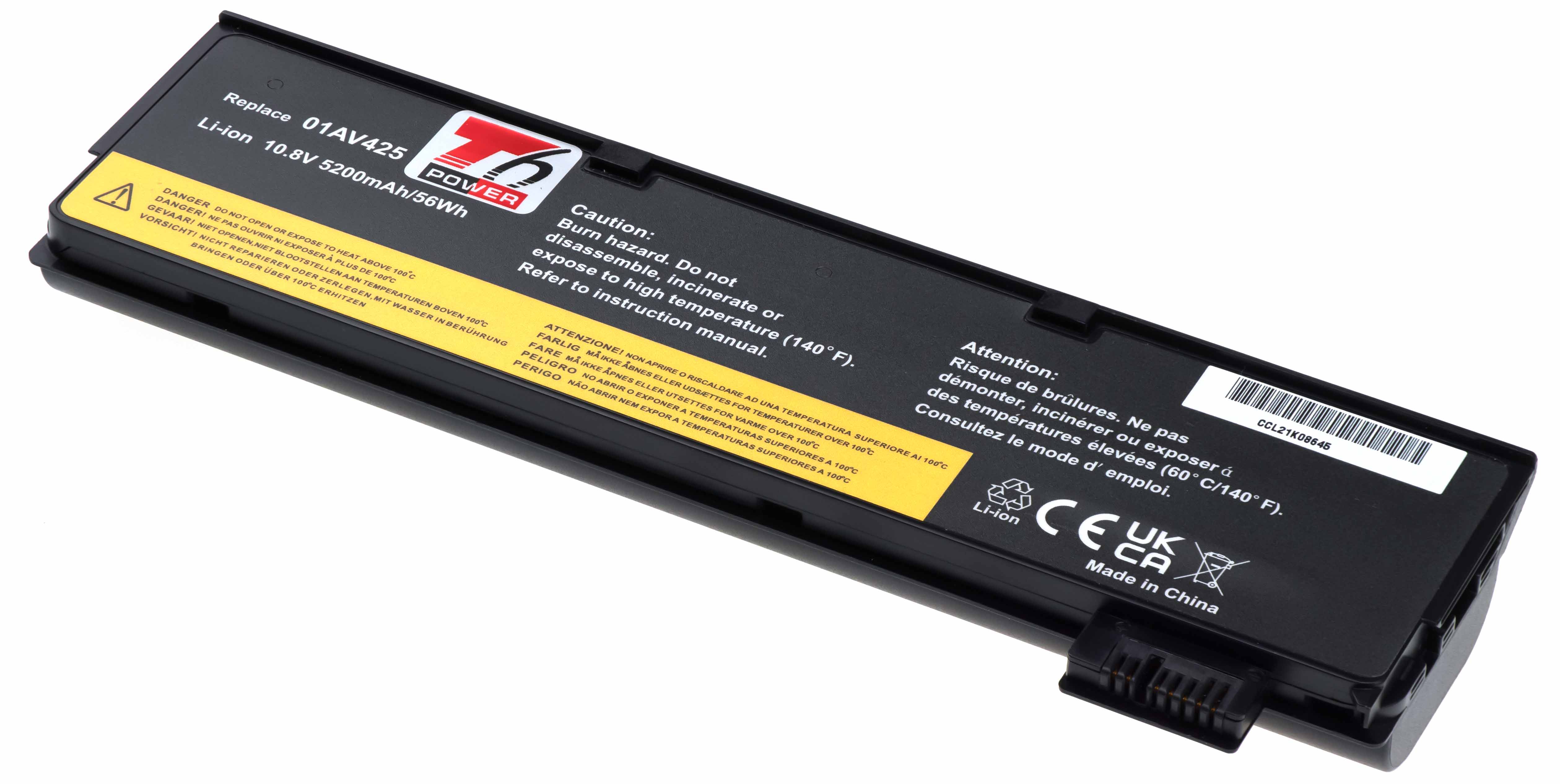 Baterie T6 Power Lenovo ThinkPad T470, T480, T570, T580, P51s, P52s, 5200mAh, 58Wh, 6cell