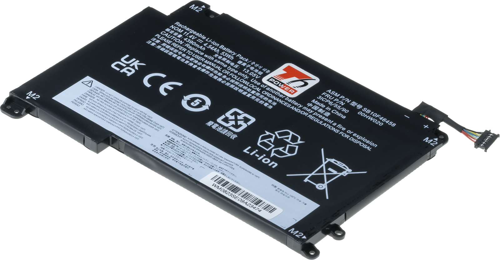 Baterie T6 Power Lenovo ThinkPad P40, Yoga 460, 4540mAh, 53Wh, 3cell, Li-pol