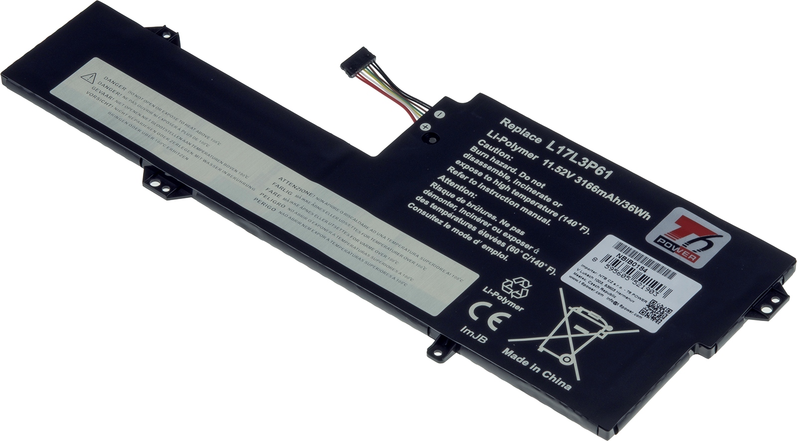 Baterie T6 Power Lenovo Yoga 720-12IKB, IdeaPad 320S-13IKB serie, 3166mAh, 36Wh, 3cell, Li-Pol