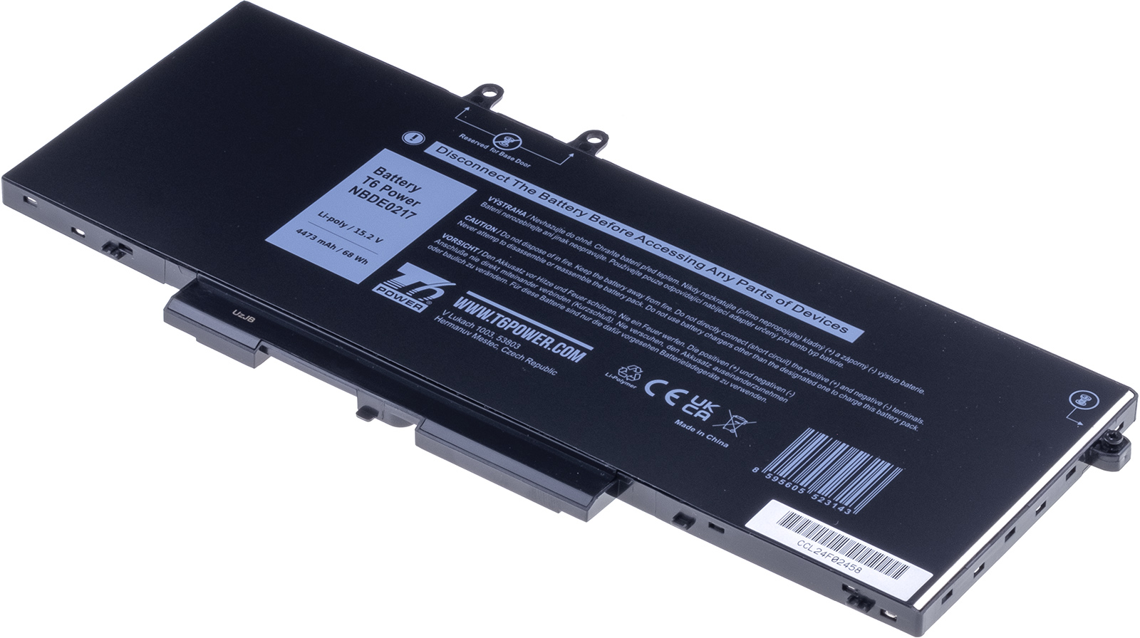 Baterie T6 Power Dell Latitude 5401, 5410, 5501, 5510, Precision 3550, 4470mAh, 68Wh, 4cell, Li-pol