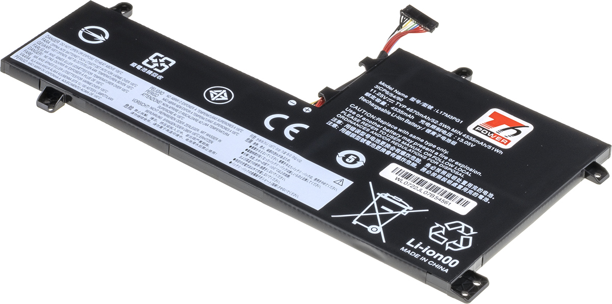 Baterie T6 Power Lenovo Legion Y530-15ICH, Y540-15IRH, Y7000, 4630mAh, 52Wh, 3cell, Li-pol