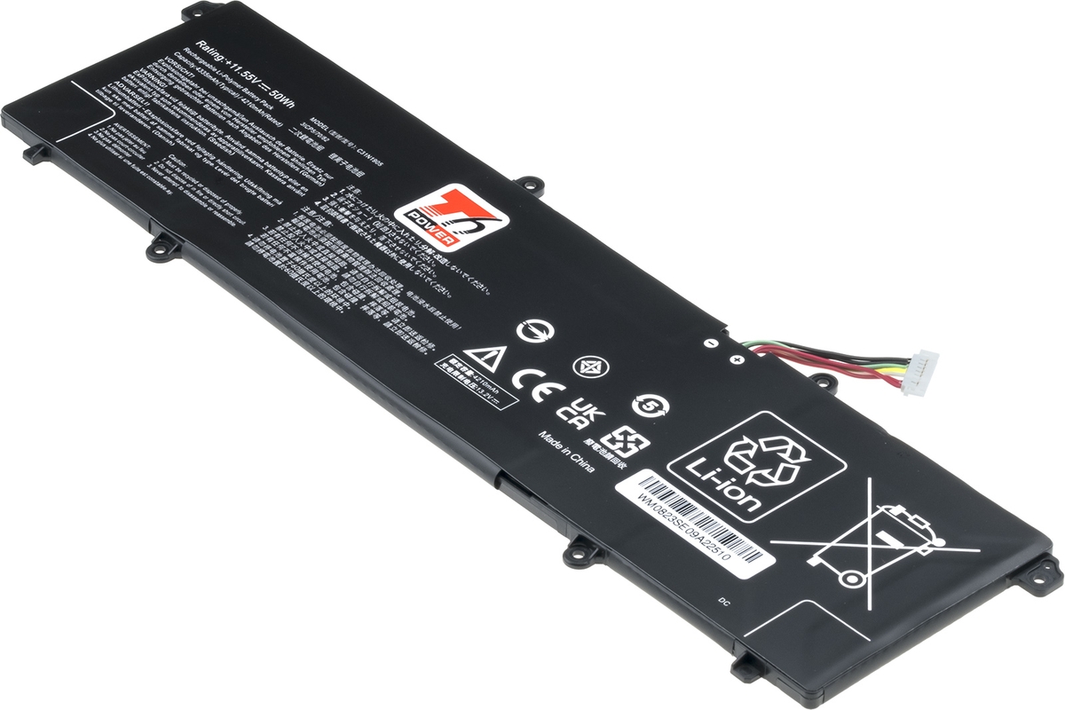 Baterie T6 Power pro Asus VivoBook S333EA, X1505VA, X1704VA, X321EA, 4335mAh, 50Wh, 3cell, Li-poly