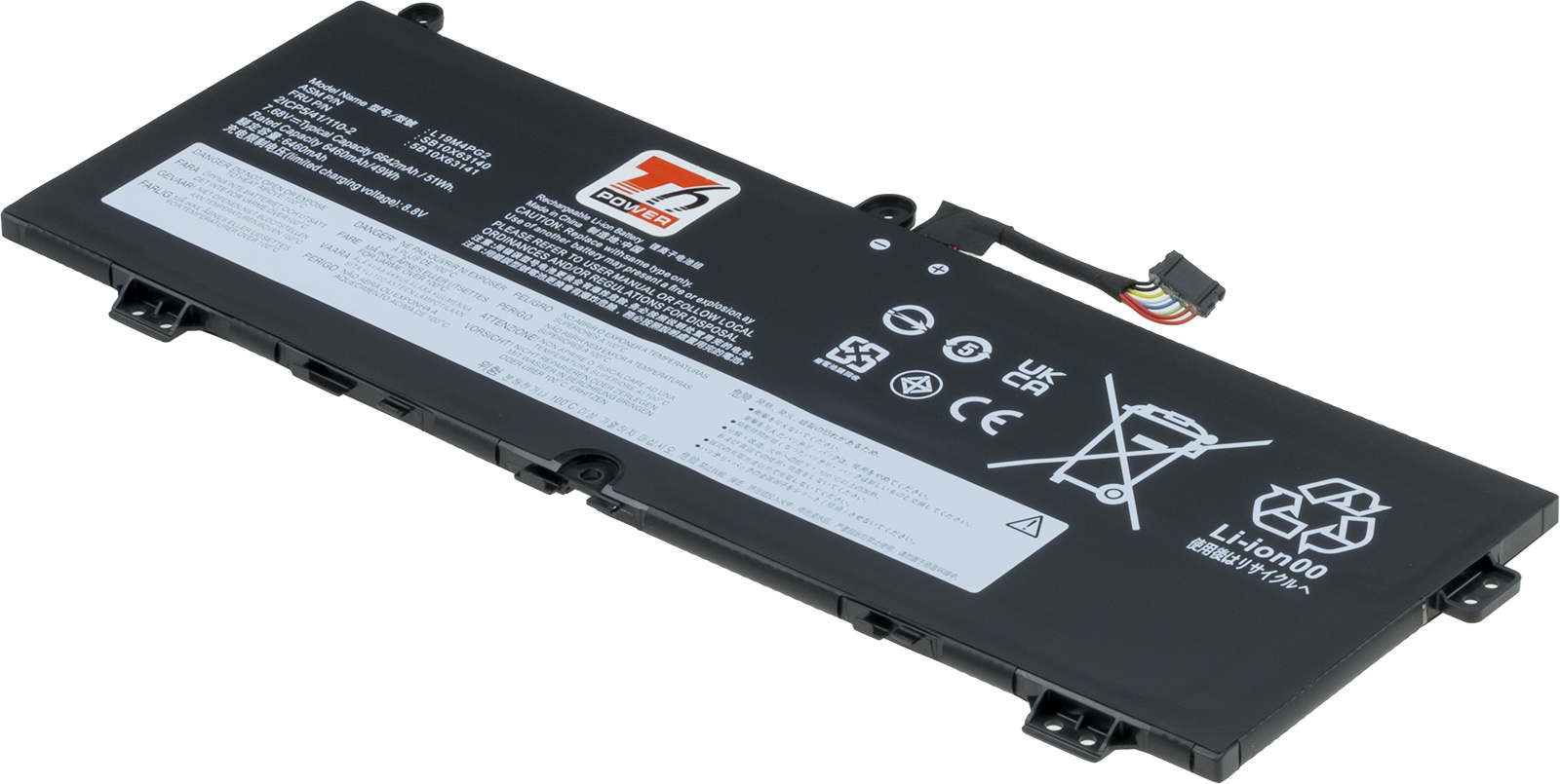 Baterie T6 Power pro Lenovo Flex 5 CB-13IML05, ThinkPad C13 Yoga 1st, 6642mAh, 51Wh, 4cell, Li-poly