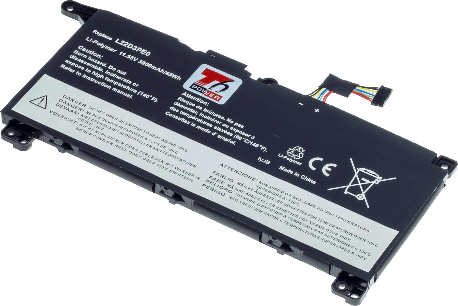 Baterie T6 Power pro Lenovo ThinkBook 14 G6, 14 G7, 16 G6, 16 G7, 3900mAh, 45Wh, 3cell, Li-pol