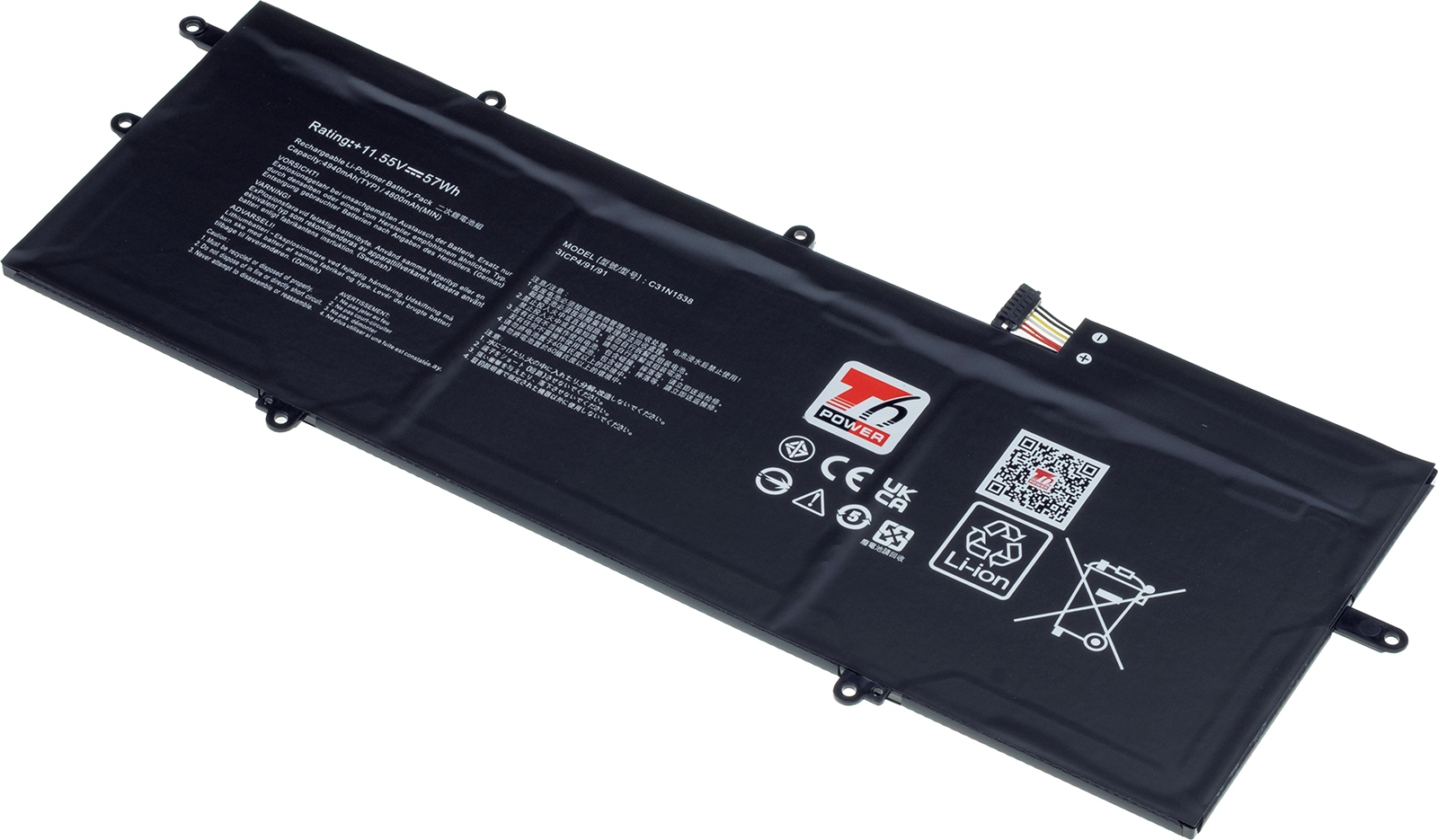 Baterie T6 Power pro Asus ZenBook Flip UX360UA, 4940mAh, 57Wh, 3cell, Li-pol
