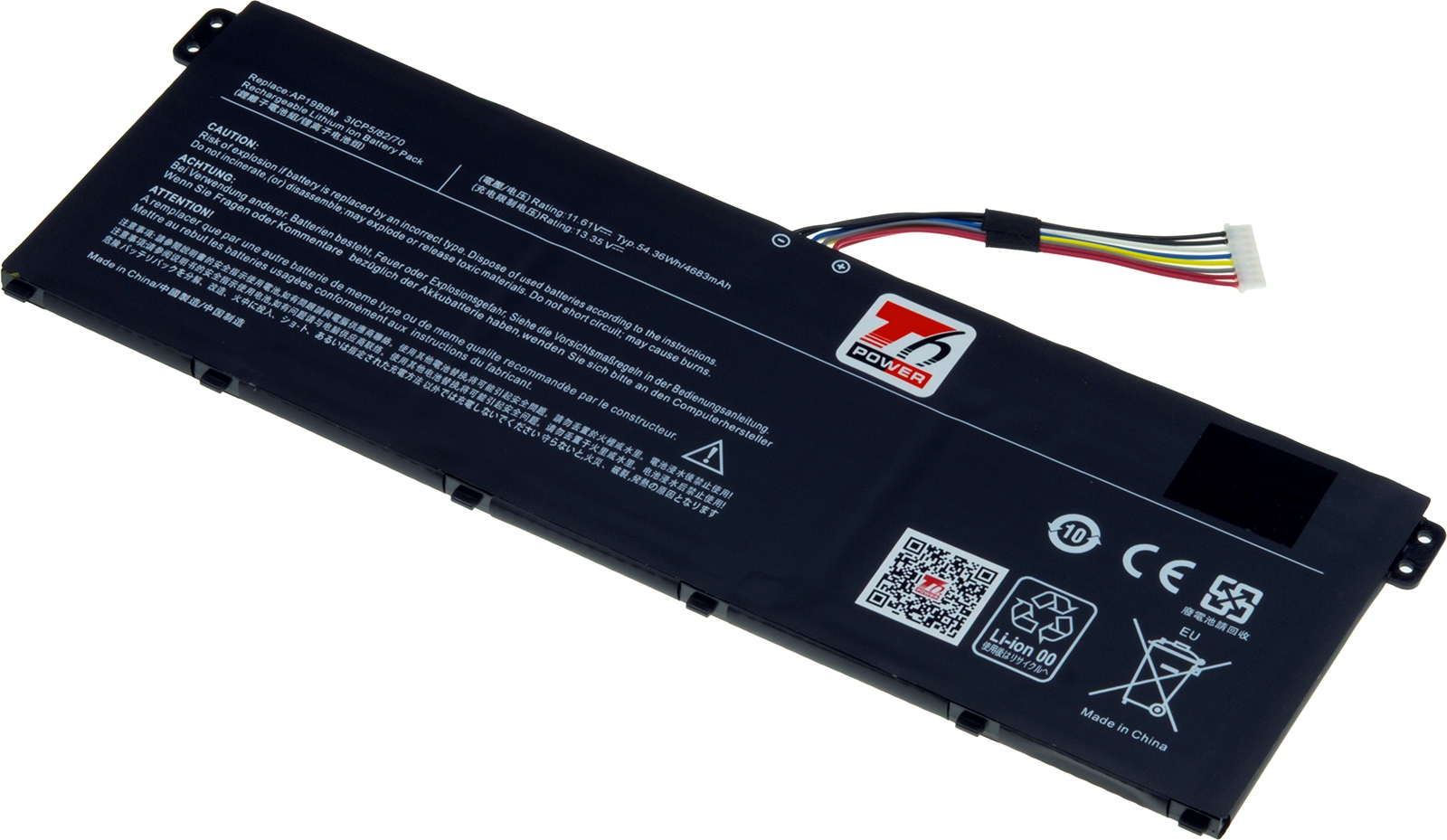 Baterie T6 Power pro Acer TravelMate P214-53, P215-54, X40-53, 4683mAh, 54,3Wh, 3cell, Li-pol