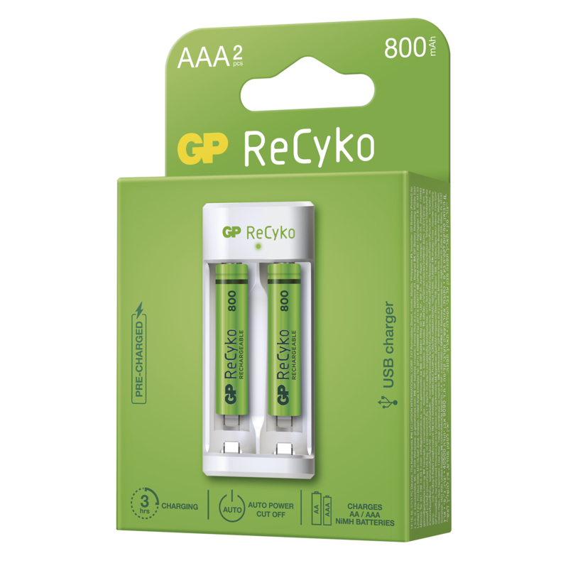 Obrázok GP Eco E211 + 2× AAA ReCyko 800 (1604821111)