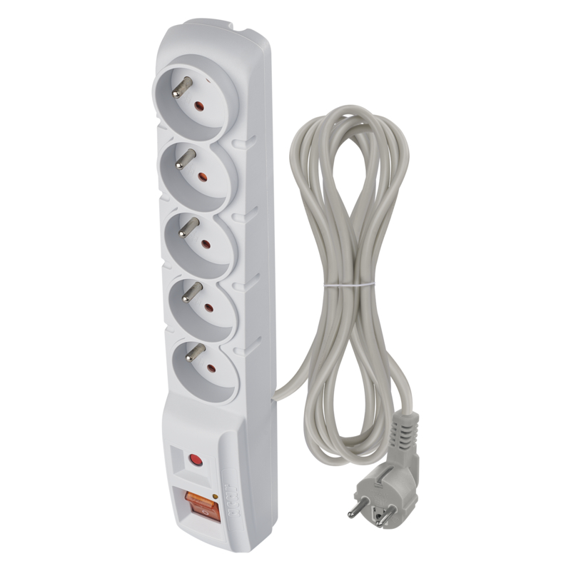 EMOS P53874 Prepäťová ochrana – 5 zásuviek, 3m, sivá / 1909050302