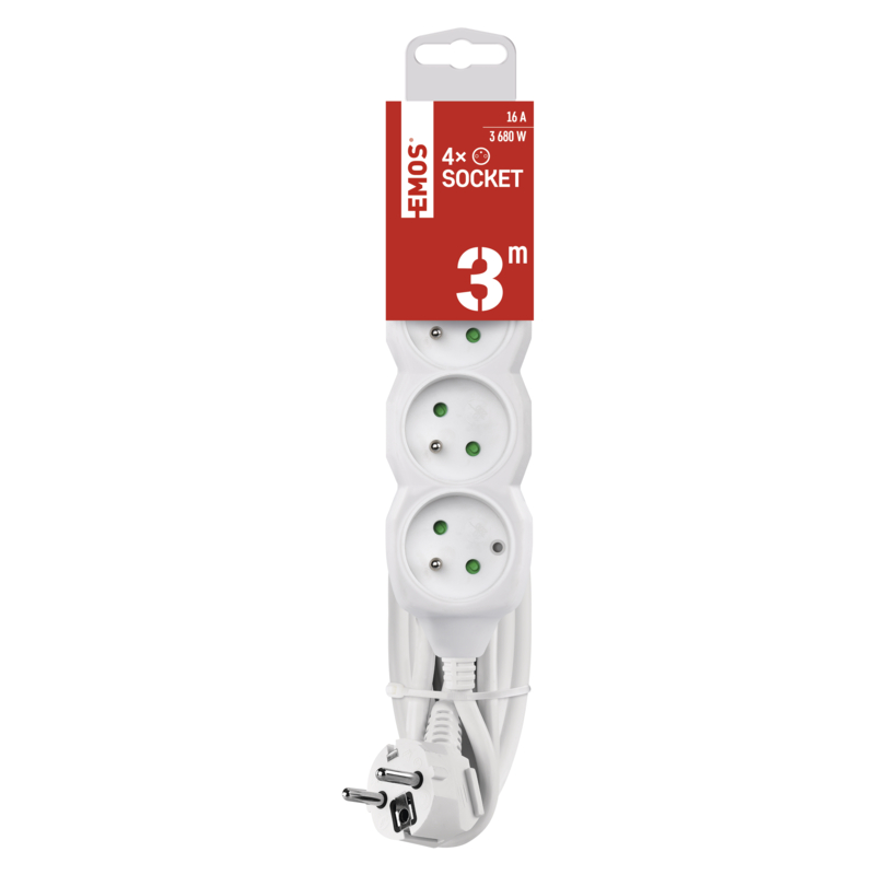 EMOS predlžovací prívod 4z/3m 1,5mm / 1902040303