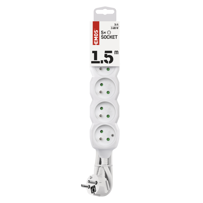 EMOS Predlžovací prívod 5z/1,5m, 1,0mm / 1902050150