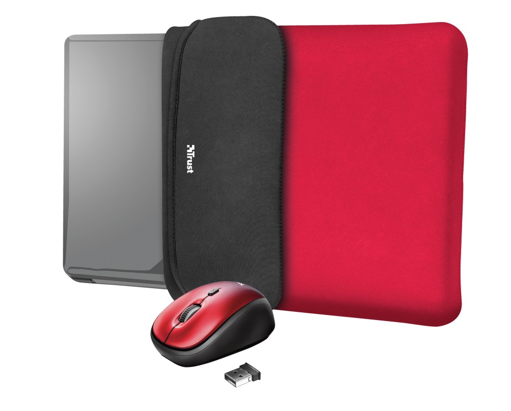 Obrázok TRUST YVO MOUSE & SLEEVE F/15.6 – RED (23455)