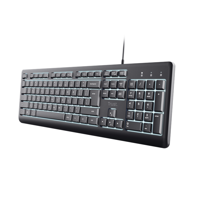 TRUST Primo Illuminated/Drátové USB-C/CZ/SK/Černá