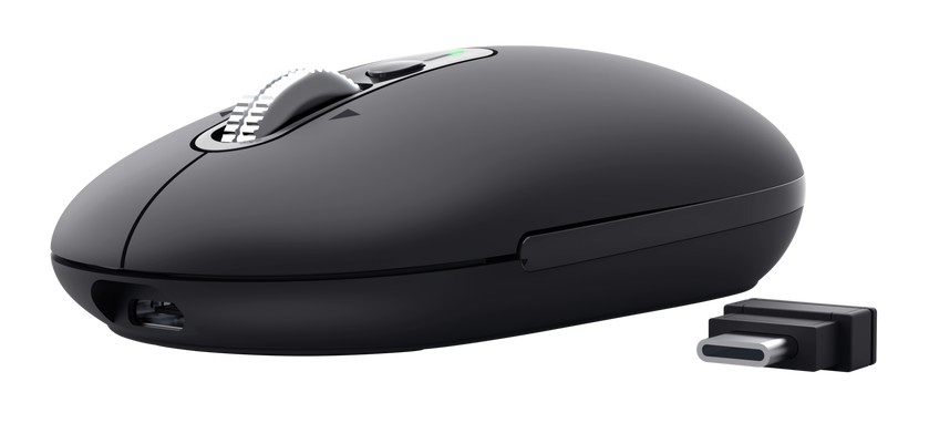 Trust Seron Slim/Kancelářská/Optická/3 200 DPI/USB+BT/Černá