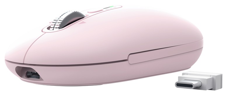 Trust Seron Slim/Kancelářská/Optická/3 200 DPI/USB+BT/Růžová