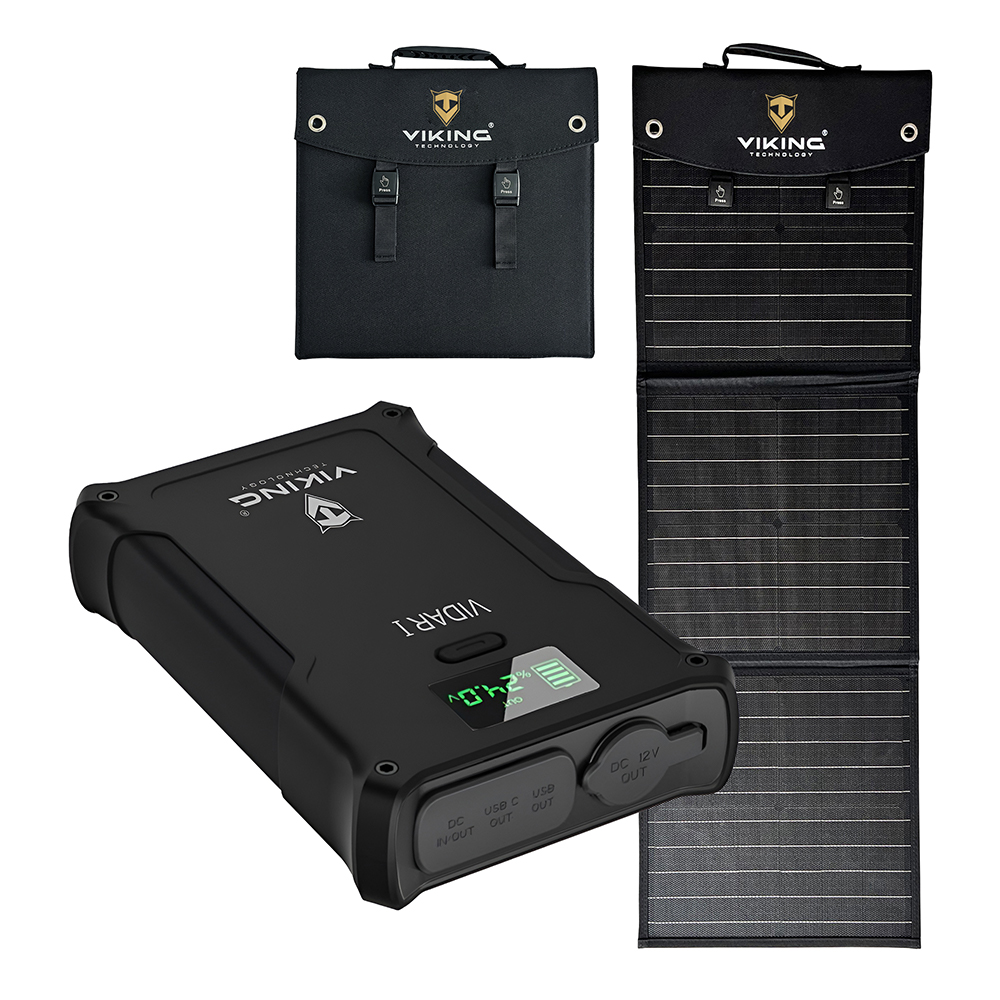Set powerbanka Viking VIDAR I a solární panel Viking L60 PD