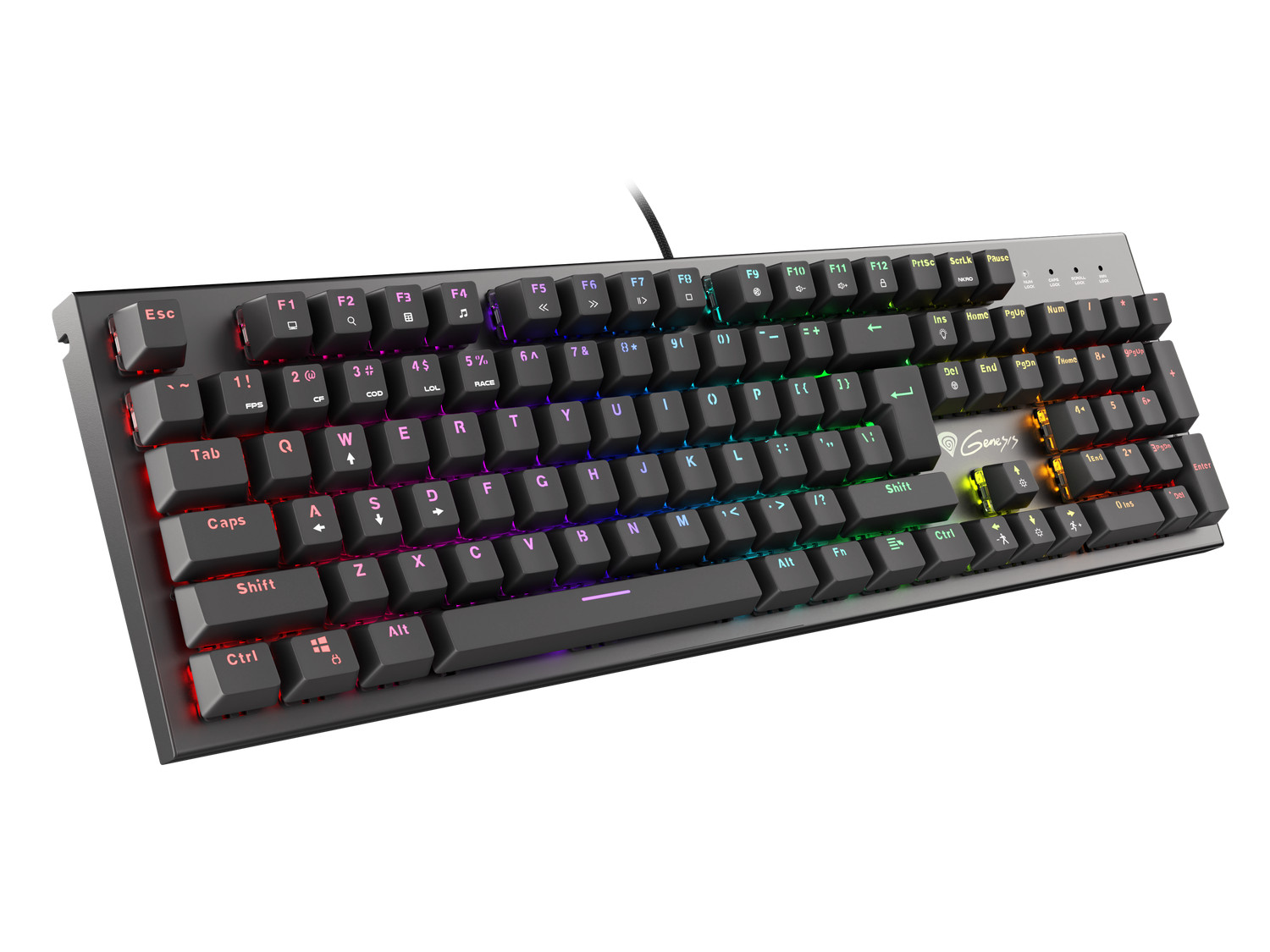 Obrázok Mechanická klávesnice Genesis Thor 300 RGB, US layout, RGB podsvícení, software, Outemu Brown NKG-1571