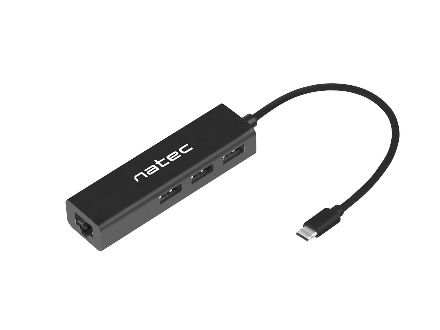 Obrázok Natec Buterfly USB-C rozbočovač 3x USB 2.0 HUB + RJ45 Z28027