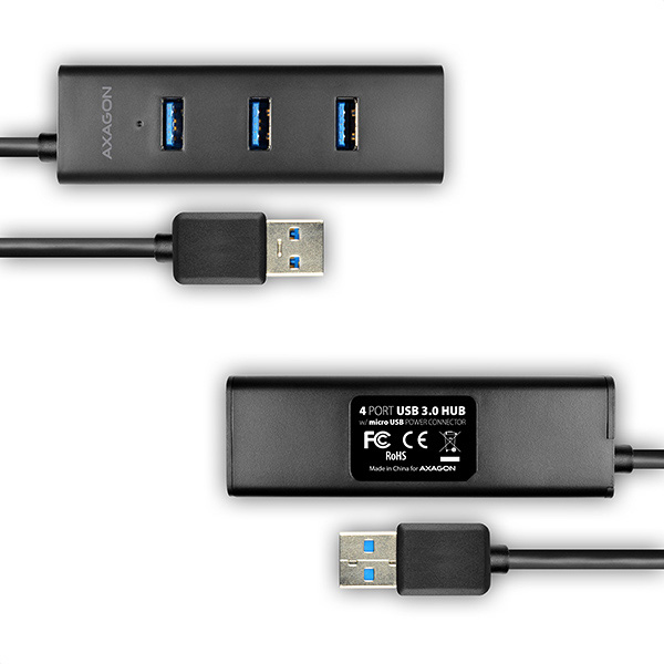 AXAGON HUE-S2B, 4x USB 3.0 CHARGING hub, micro USB napr. konektor, kábel USB-A 30cm