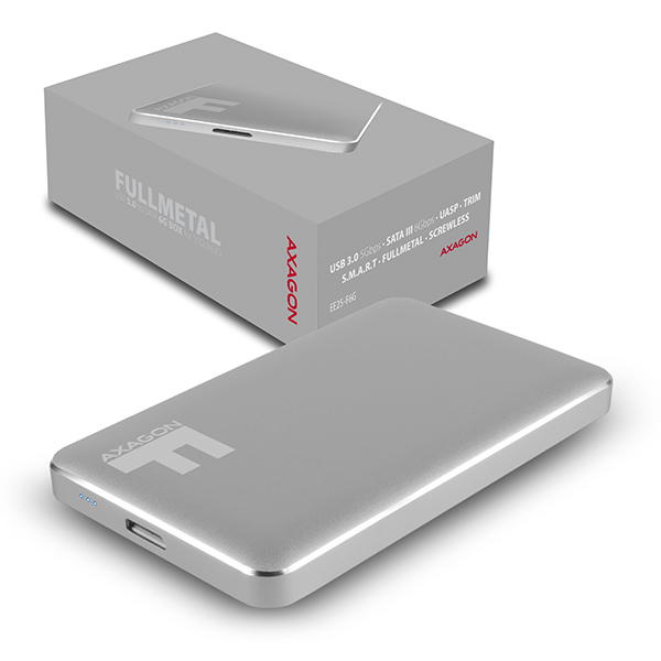 AXAGON EE25-F6G, USB3.0 - SATA 6G 2.5'' FULLMETAL externí box, titanově šedý