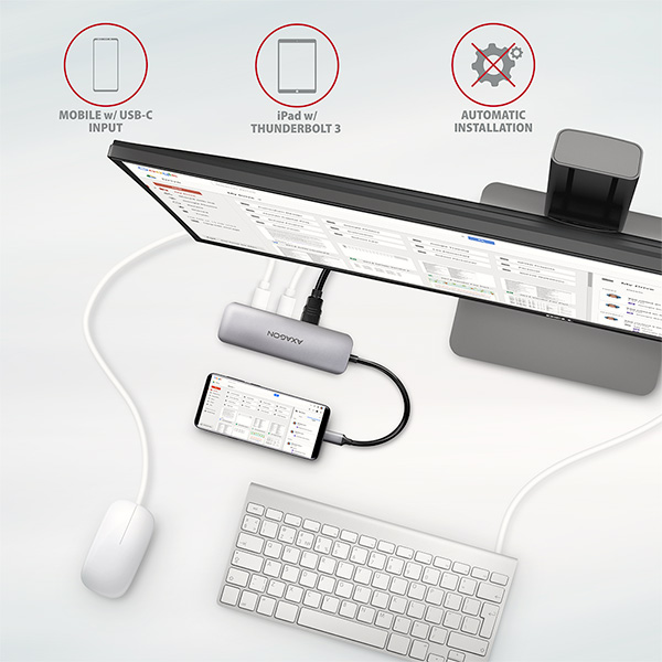 AXAGON HMC-5, USB 3.2 Gen 1 hub, porty 2x USB-A, HDMI, SD/microSD