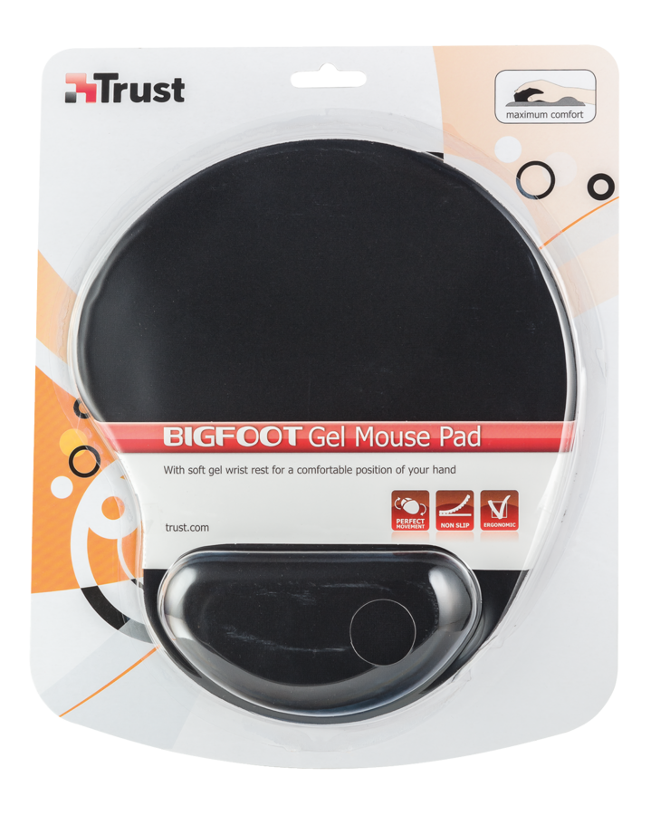 TRUST Bigfoot Gel Mouse Pad - Black / 16977