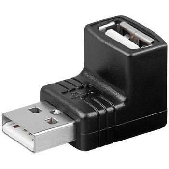 Obrázok PremiumCord USB redukce A-A, Male/Female 90° kur-17