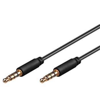 PremiumCord Kabel Jack 3.5mm 4 pinový M/M, 2m