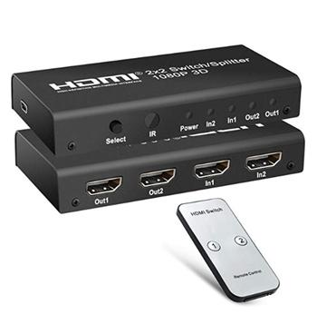 Obrázok PremiumCord HDMI switch 2:2, 3D,1080p,dálkové ovl. khswit22