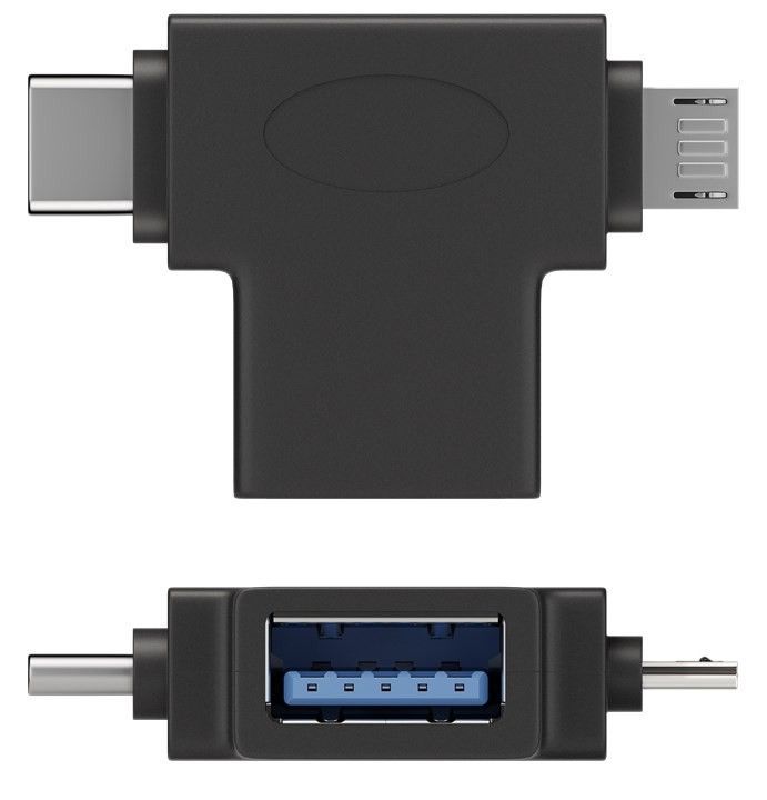 PremiumCord Adaptér USB-A na USB-C + micro USB-B