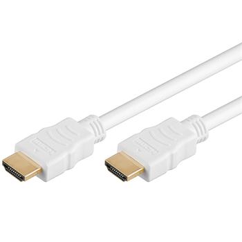 Obrázok PremiumCord HDMI High Speed + Ethernet kabel,bílý, zlacené konektory, 10m kphdme10w