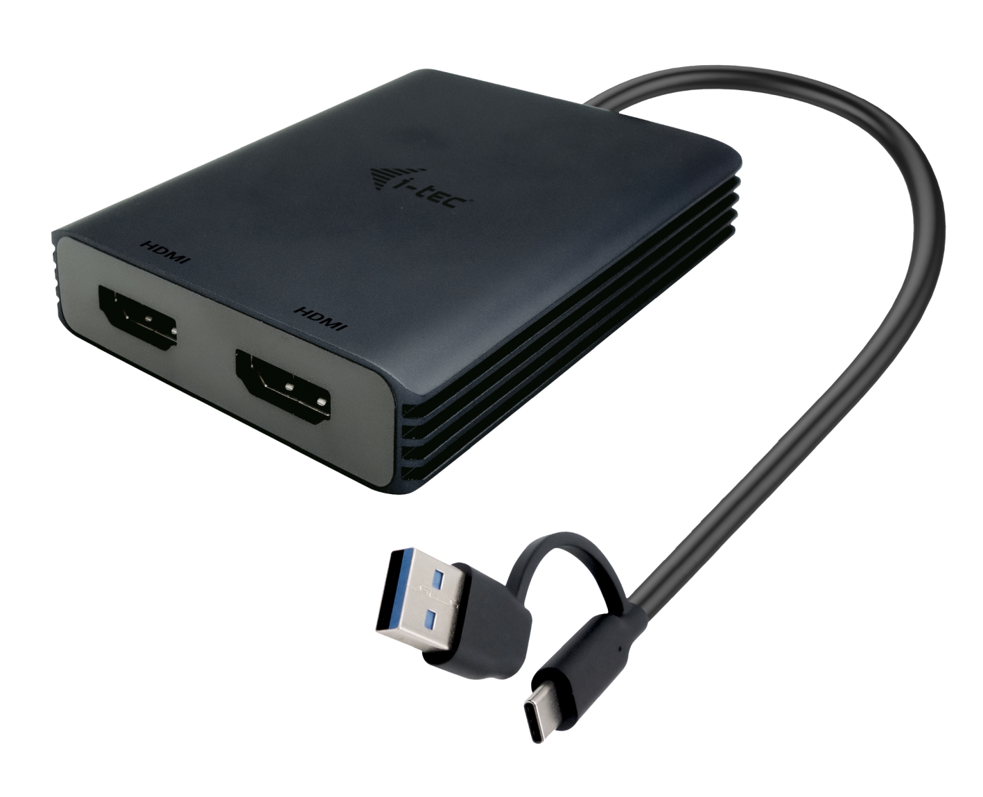 i-tec USB-A/USB-C Dual 4K HDMI Video Adapter