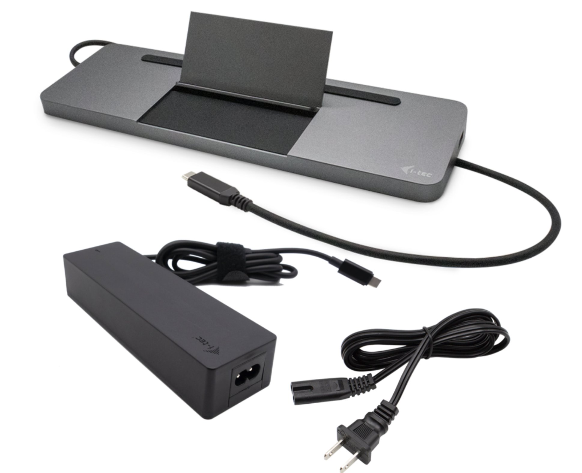 i-tec USB-C Metal Ergonomic 4K 3x Display Docking Station, PD 85W + i-tec Universal Charger 100W