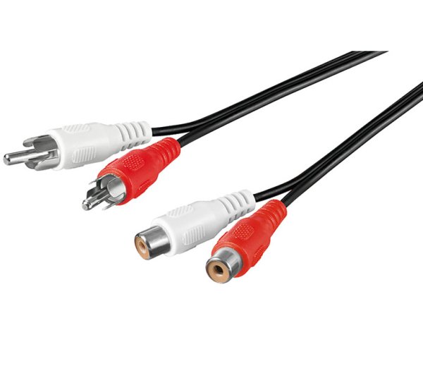 Obrázok PremiumCord Kabel 2x Cinch-2x Cinch, M/F 3m