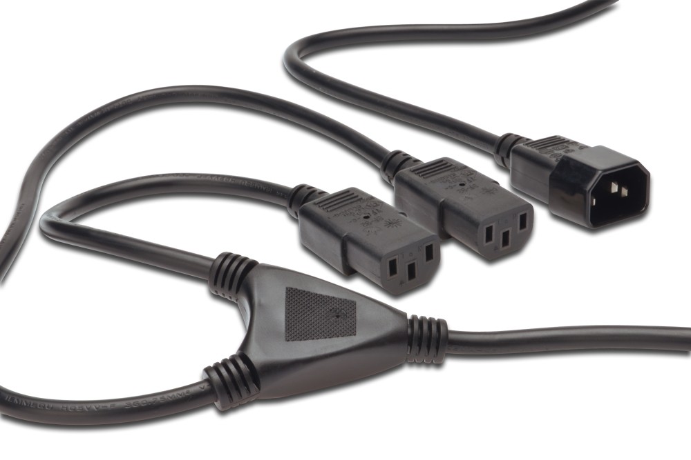 PremiumCord Kabel síťový 230V, Y-kabel prodlužovací M-2x F