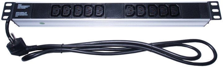 PremiumCord panel do 19'' 1U, 10xC13, 2m