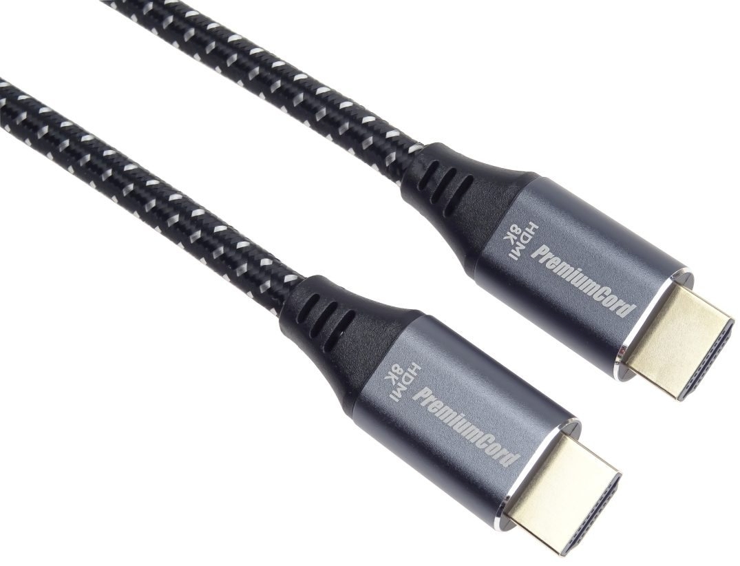 PremiumCord ULTRA HDMI 2.1 High Speed + Ethernet kabel 8K@60Hz,zlacené 0,5m