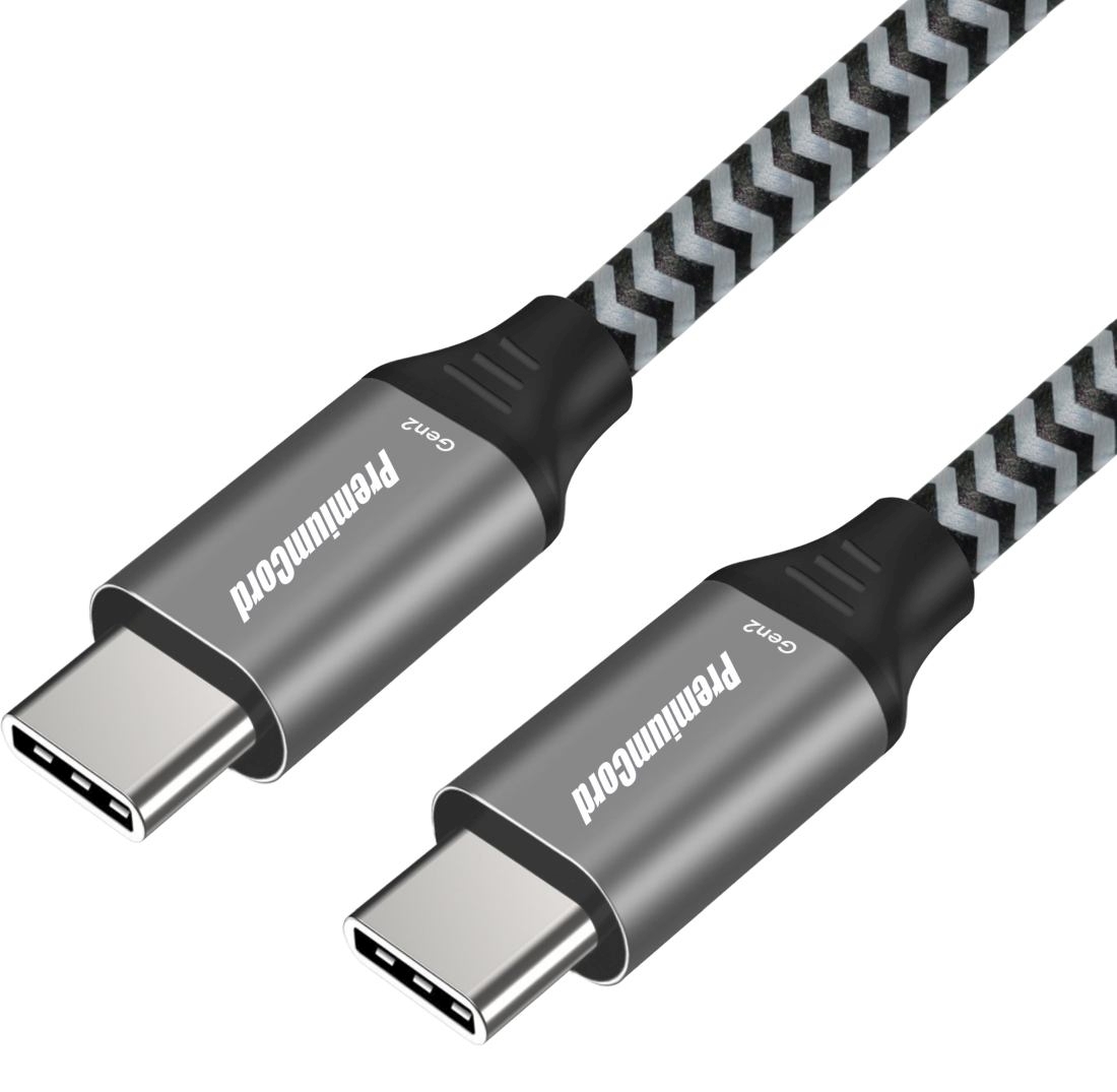 PremiumCord USB-C kabel ( USB 3.2 GEN 2x2, 5A, 100W, 20Gbit/s ) 0,5m, bavlněný oplet / ku31cr05
