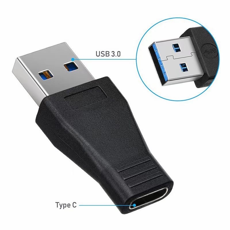 PremiumCord Adaptér USB 3.0 A male - USB-C female, černý zastříknutý adaptér / kur31-21