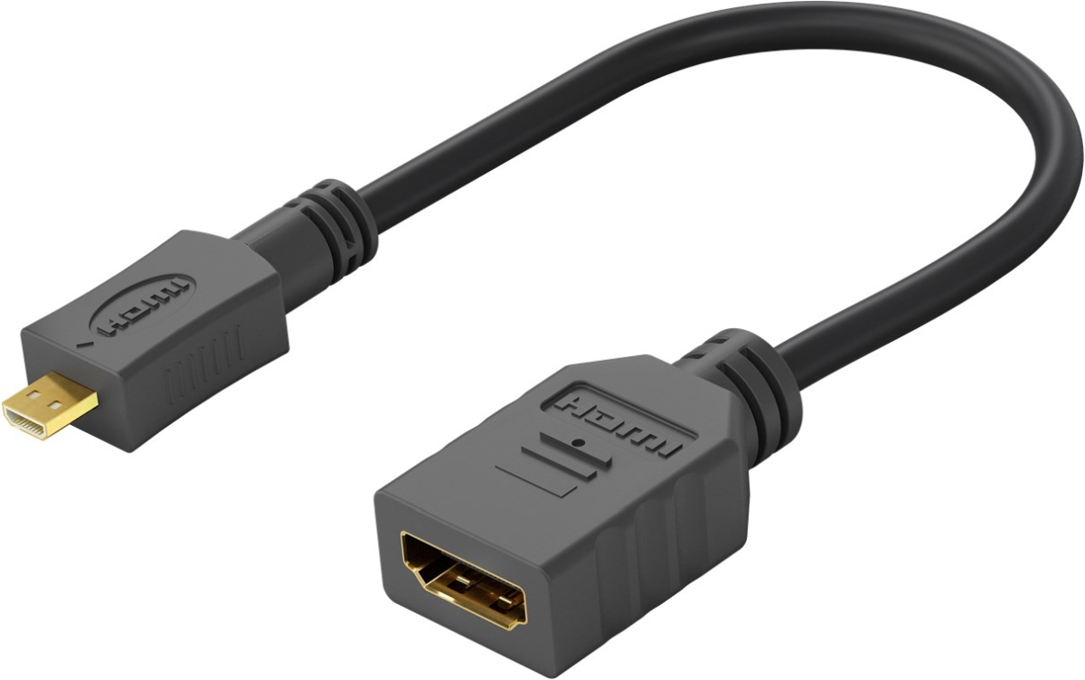 PremiumCord Flexi adaptér HDMI Typ A samice - micro HDMI Typ D samec pro ohebné zapojení