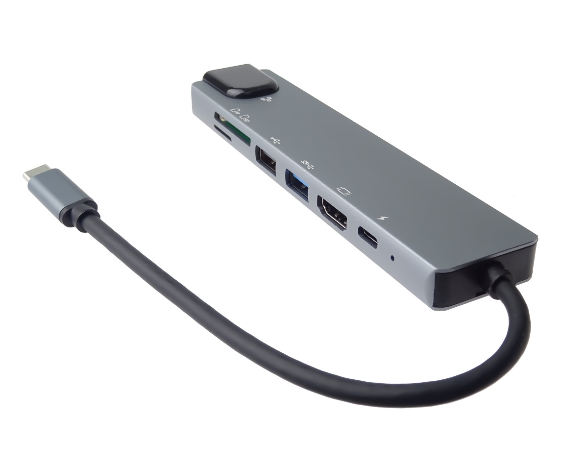 PremiumCord USB-C na HDMI + USB3.0 + USB2.0 + PD + SD/TF + RJ45 adaptér / ku31dock16
