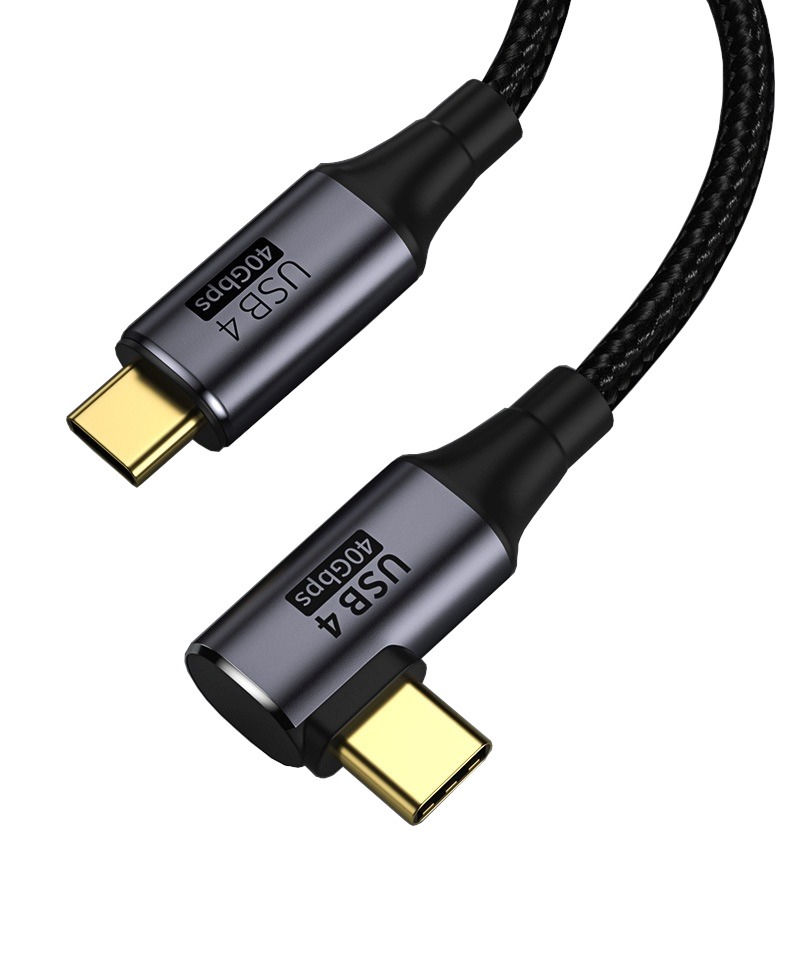 PremiumCord USB4 Gen 3x2 40Gbps 8K@60Hz 240W,Thunderbolt,0,8m zahnutý