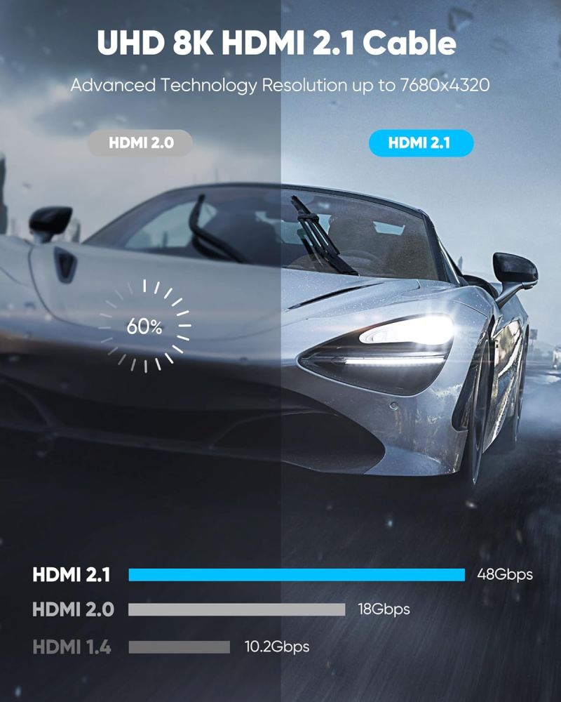 PremiumCord ULTRA HDMI 2.1 High Speed + Ethernet kabel 8K@60Hz,zlacené 1m / kphdm21b1