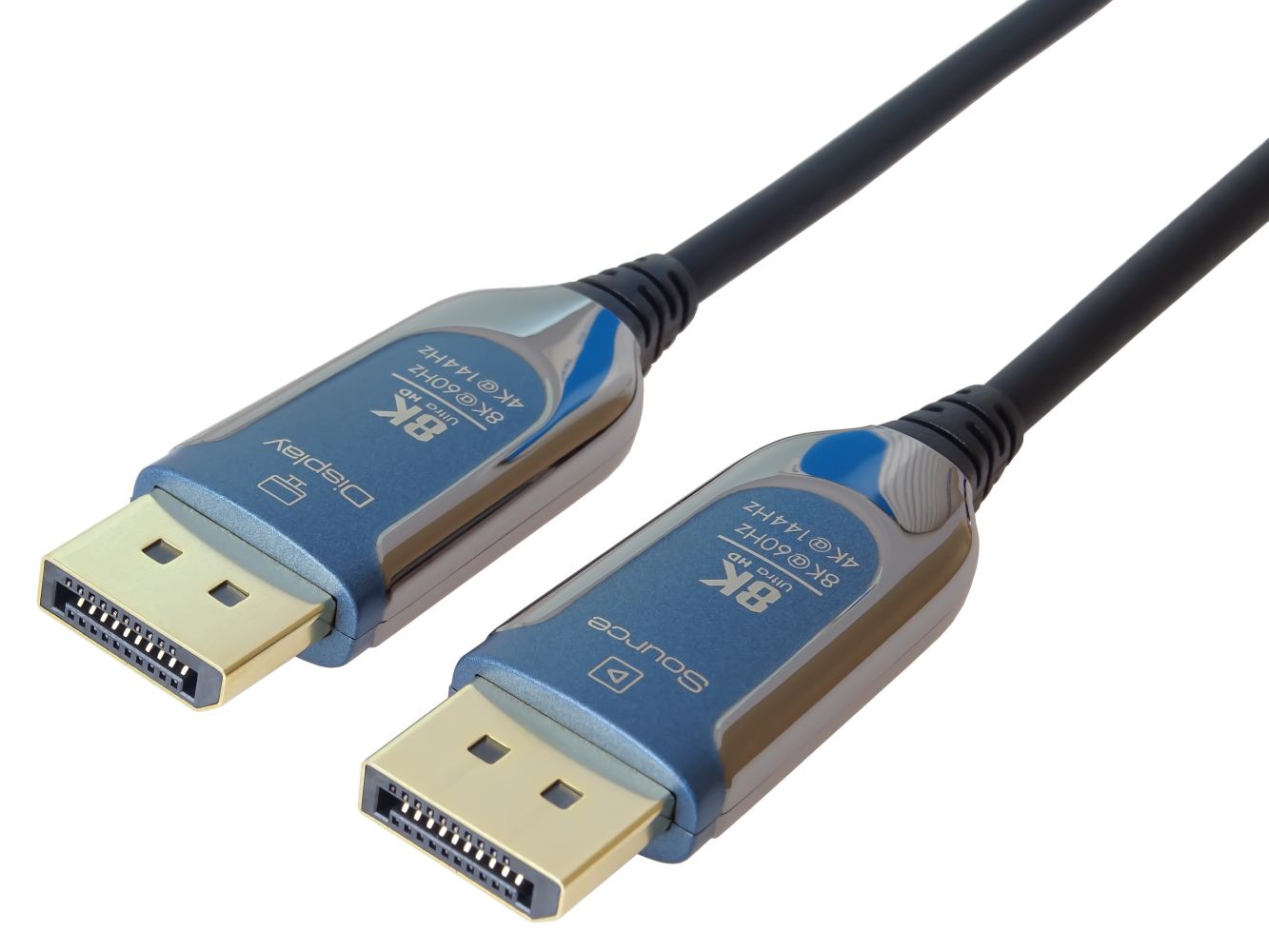PremiumCord 8K Optický DisplayPort 1.4 přípojný kabel M/M, zlacené konekt. 15m / kport12-15