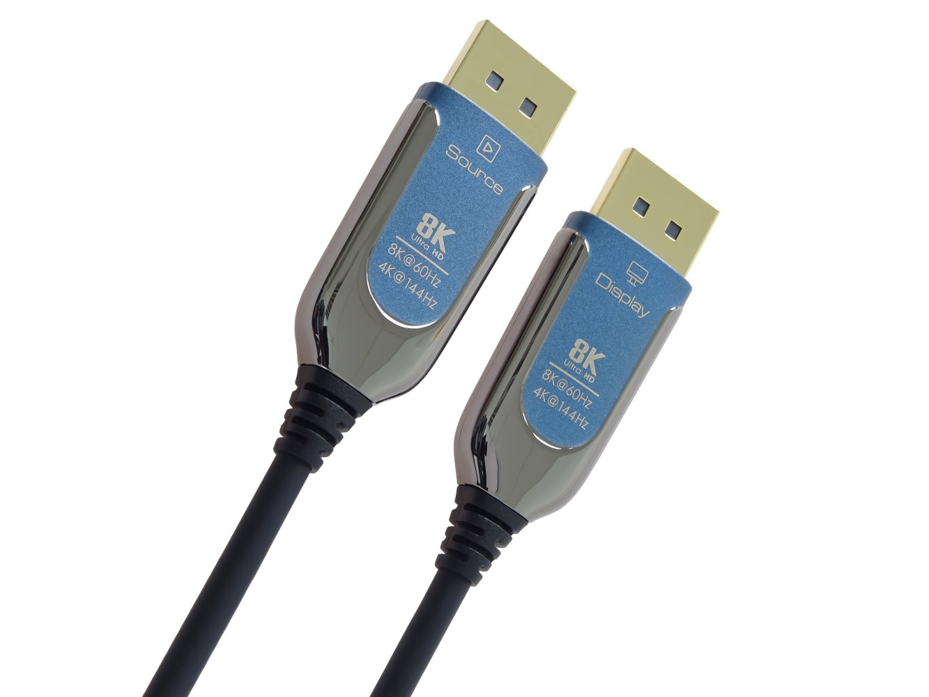 PremiumCord 8K Optický DisplayPort 1.4 přípojný kabel M/M, zlacené konekt. 15m / kport12-15