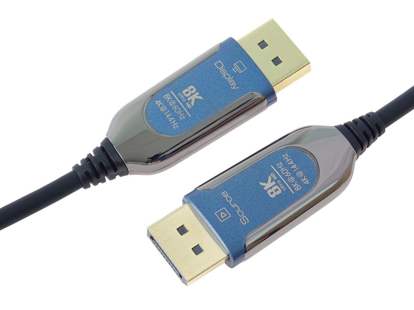PremiumCord 8K Optický DisplayPort 1.4 přípojný kabel M/M, zlacené konekt. 15m / kport12-15