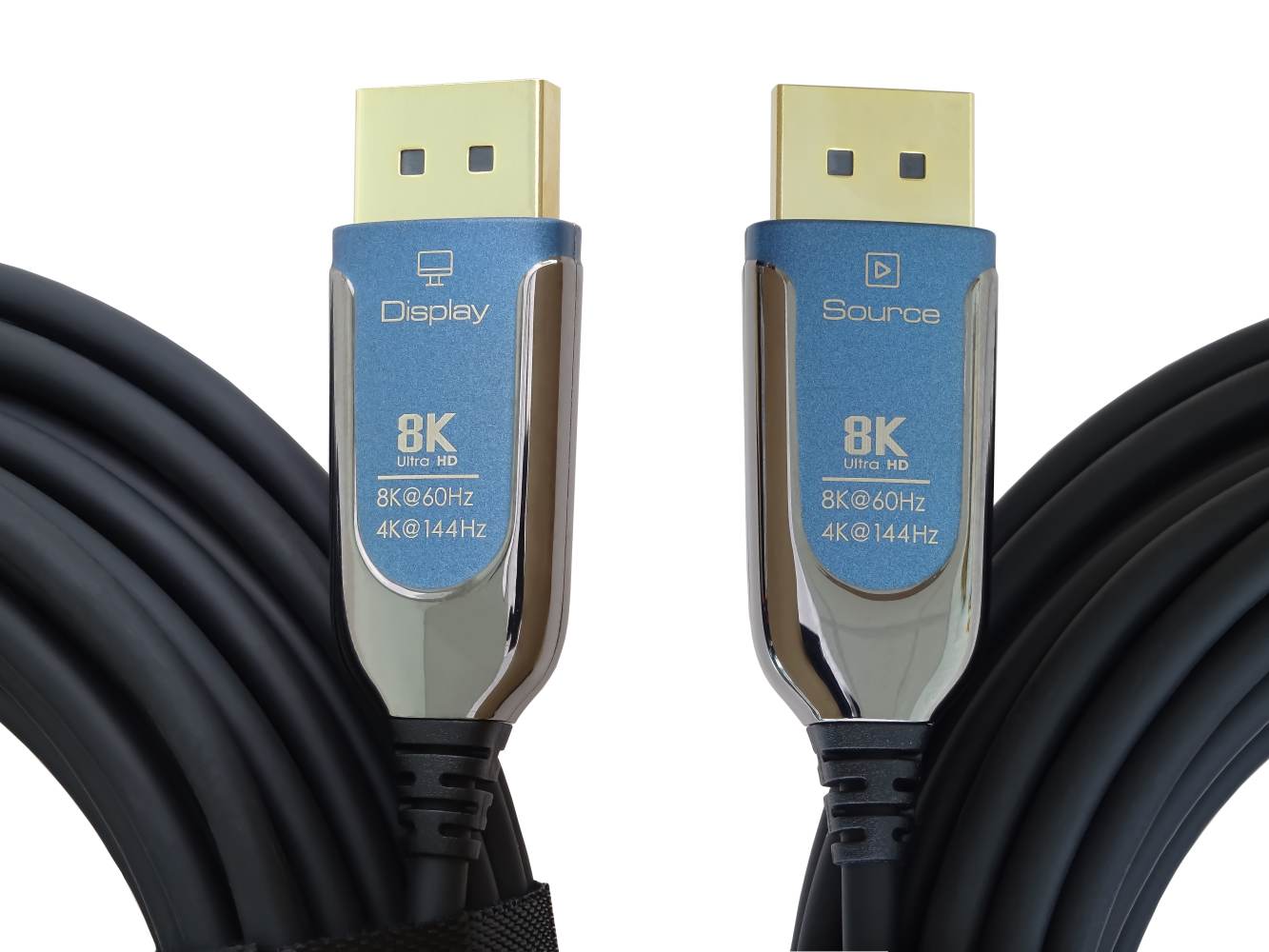 PremiumCord 8K Optický DisplayPort 1.4 přípojný kabel M/M, zlacené konekt. 15m / kport12-15