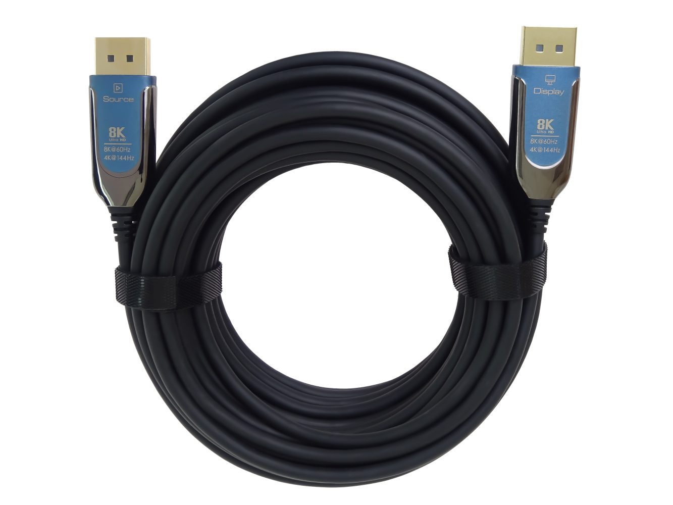 PremiumCord 8K Optický DisplayPort 1.4 přípojný kabel M/M, zlacené konekt. 15m / kport12-15